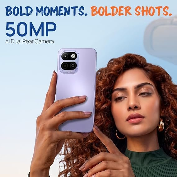Lava Bold N4 Pro 5G (Opulent Lilac, 6GB RAM, 128GB Storage) | 50MP AI Rear Camera | 6000mAh Battery with 18W Fast Charge | 500K+ Antutu | IP64 Rated |Clean Android 16 |